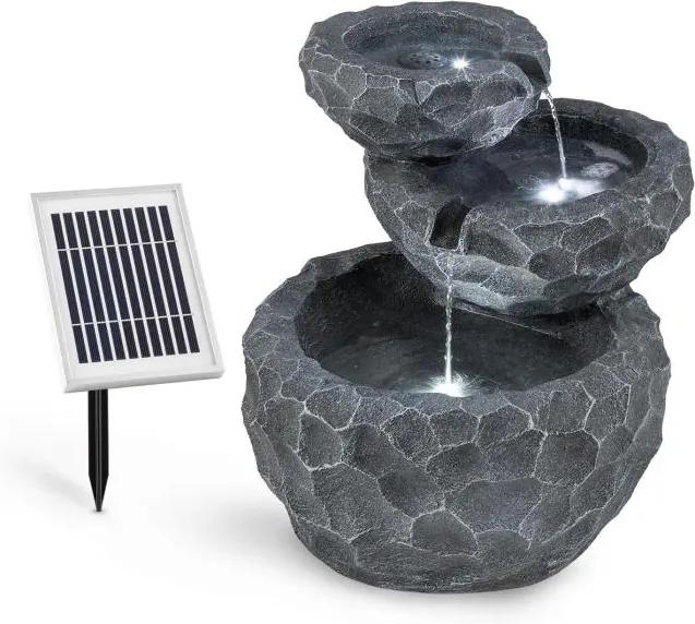 Blumfeldt Murach, solárna kaskádová fontána, akumulátorová prevádzka, 2 W, solárny panel, 3x LED