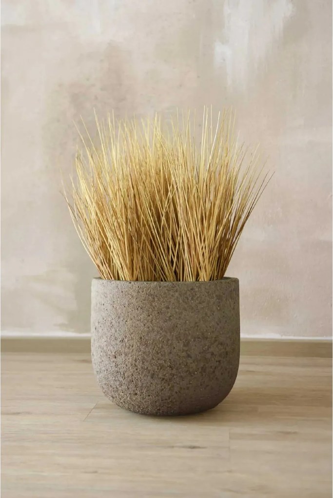 Umelá tráva v kvetináči BOHO, plast, výška 54 cm, béžová