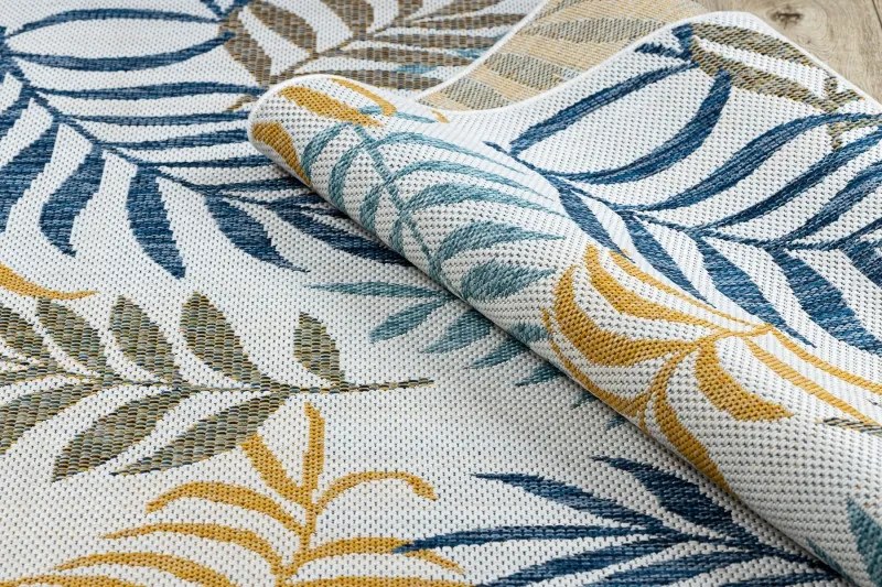 Dywany Łuszczów Kusový koberec Cooper Sisal Leaves 22251 ecru/navy - 140x190 cm