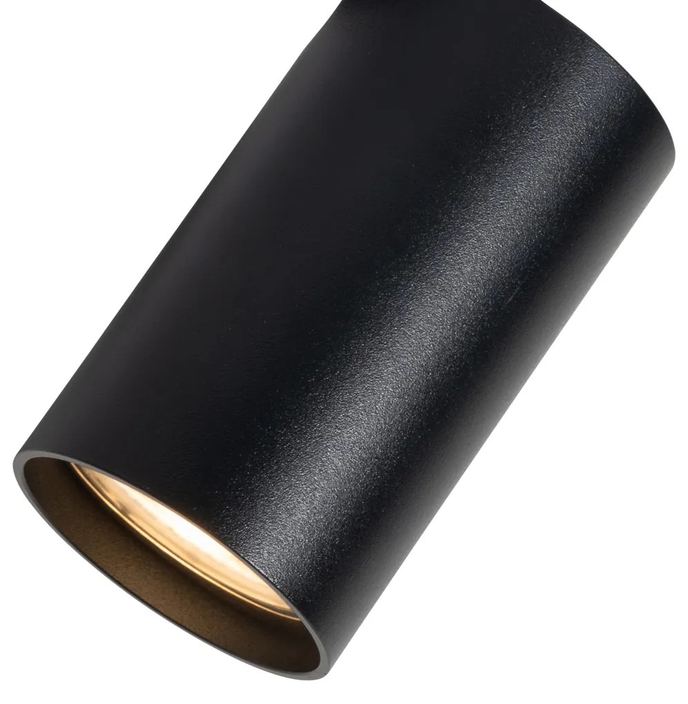 Sada 6 moderných zapustených bodových svetiel čierna GU10 50mm - Chels