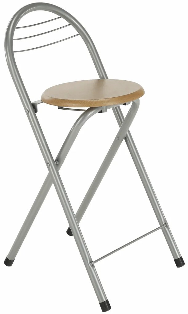Barová stolička Boxer - buk / aluminium