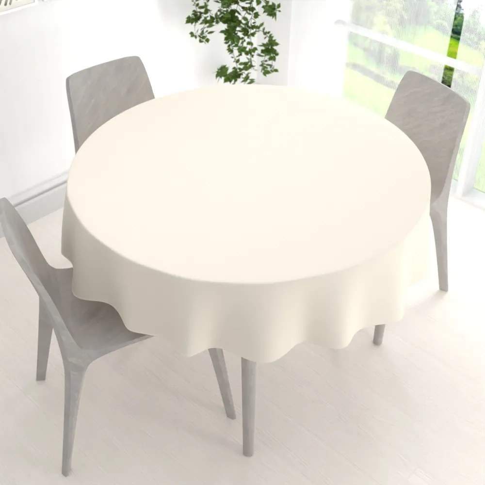 Biante Teflónový okrúhly obrus TF-037 Smotanový bez vzoru Ø 90 cm