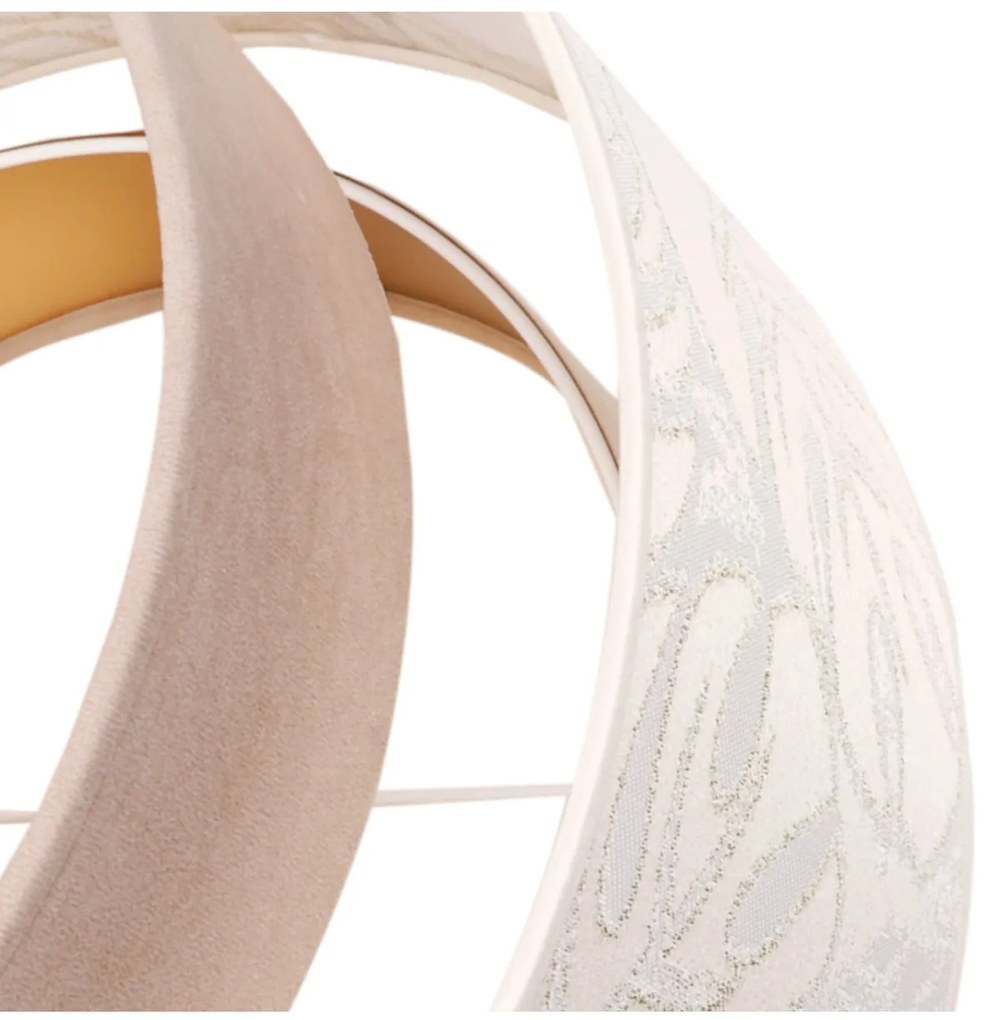 Závesné svietidlo Werona duo 7, 1x krémové/béžové textilné tienidlo so vzorom, w, g