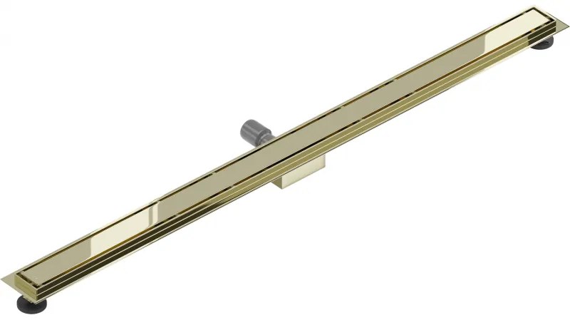 Mexen Flat nerezový sprchový žľab 130 cm vzor M13, 2v1, zlatá, 1510130