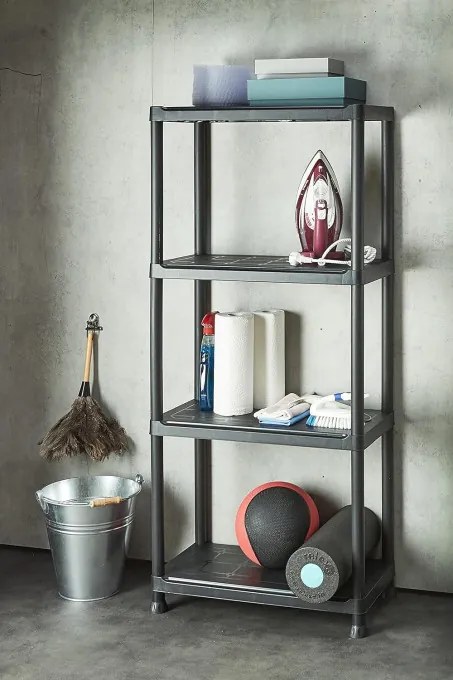 Plastový regál IRVING 131x61x31 cm čierny