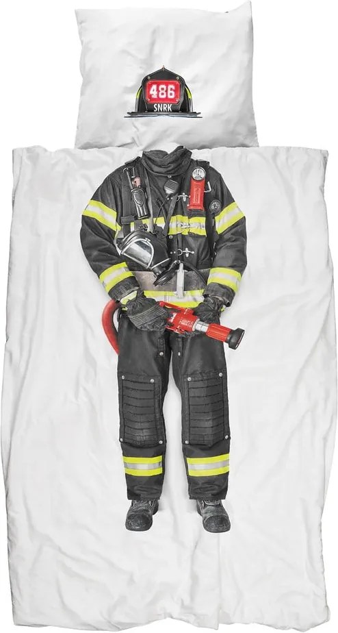 Bavlnené obliečky na jednolôžko Snurk Firefighter, 140 × 200 cm