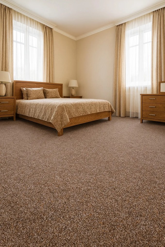 Ideal, Koberec metráž Metro 5242, na mieru, šíře 3m,4m, hnedá, filc, chodba / predsieň