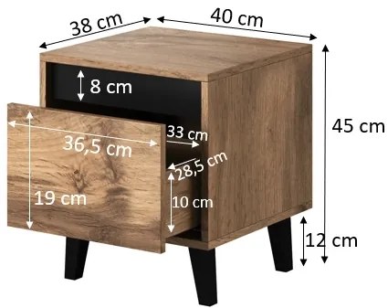Cama Nočný stolík Nord (2 ks)