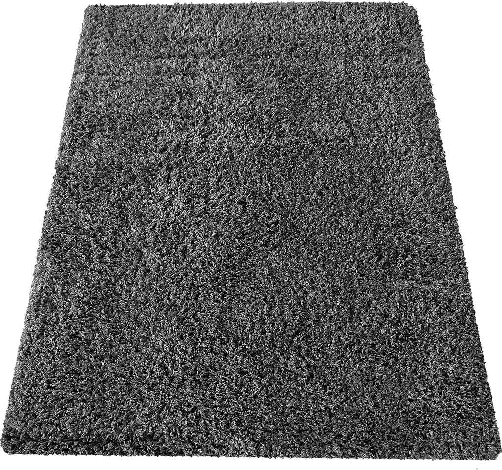 DY Moderný antracitový shaggy koberec Rozmer: 200x290 cm