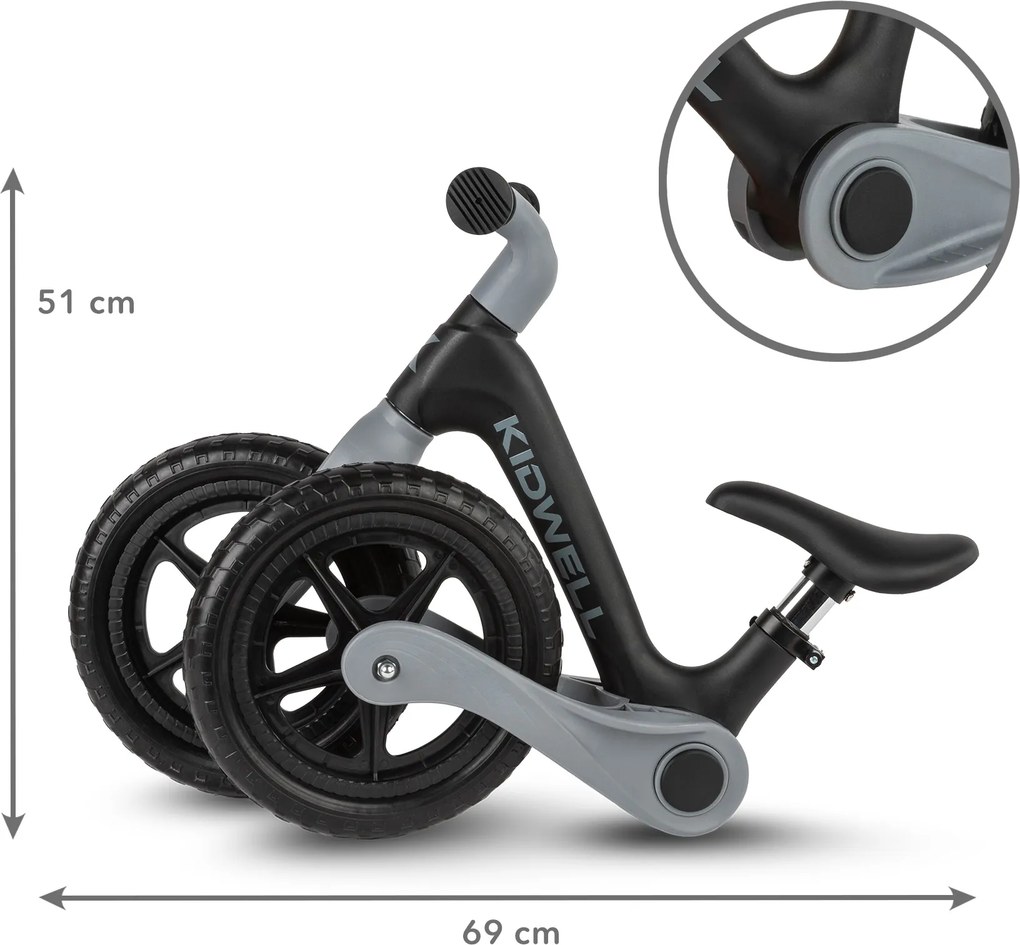 Kidwell FLEX skladacie odrážadlo pre deti – ľahké 2,9 kg, EVA kolesá