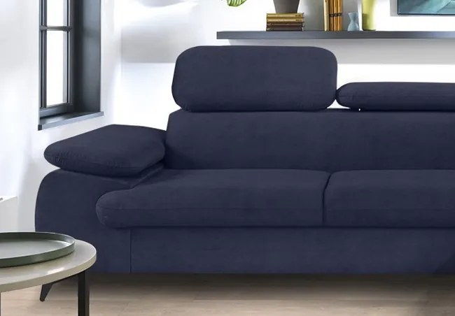 Rohová sedacia súprava Scala, tmavo modrá látka, pravý roh