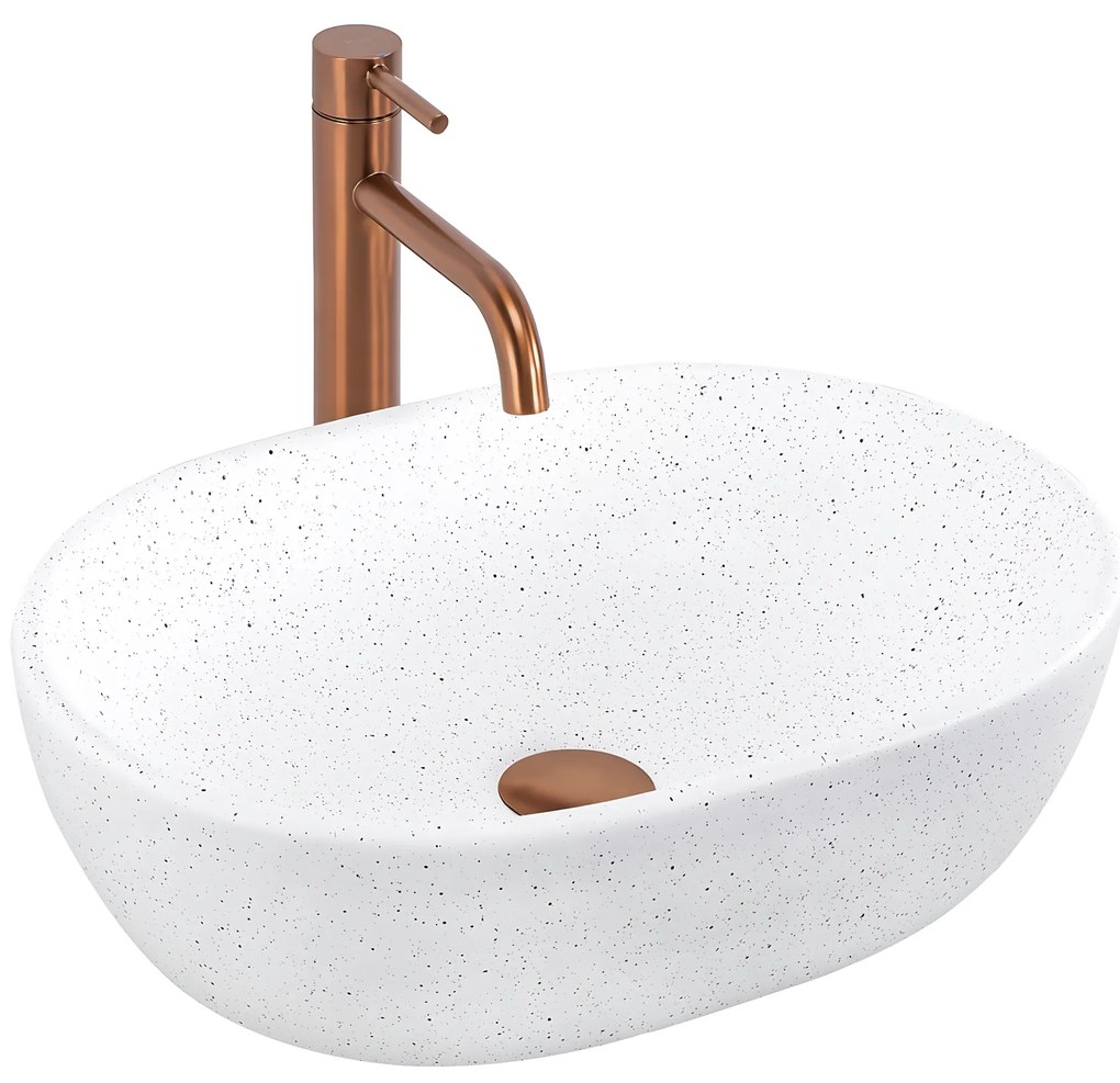 Rea Amelia Warm, umývadlo na dosku 480x345x135 mm, imitácia kameňa, REA-U3001