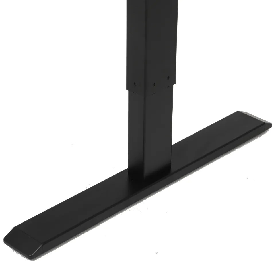 Výškovo nastaviteľný elektrický stôl BestBerg BBAT-14BWD / rozmer 140x70 cm / výška 93,4-125,4 cm / čierna/drevo