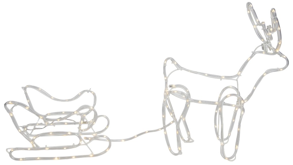 Vianočná stojaca lampa Sob so sánkami 116 cm vrátane LED s časovačom IP44 - Sori