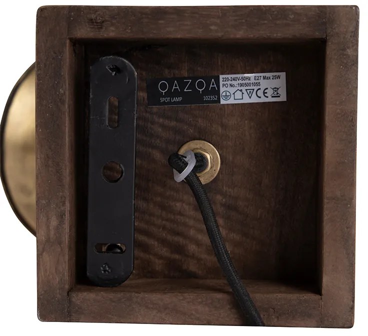 Inteligentný stropný reflektor bronzový s drevom 18 cm vrátane WiFi A60 - Mangoes