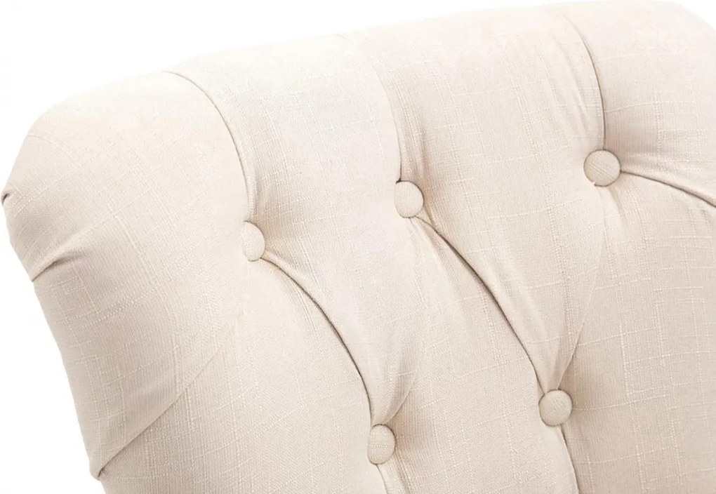 Barová stolička Buckingham - látka, drevené nohy tmavá antik - Krémová