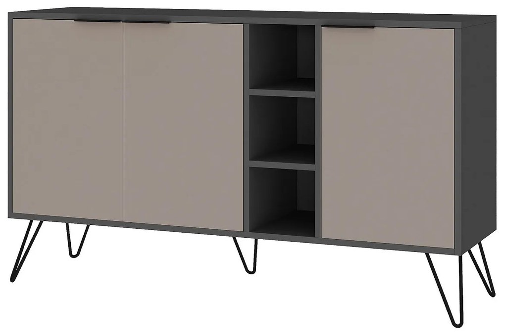 Dizajnová komoda Balaniki 142 cm antracitová