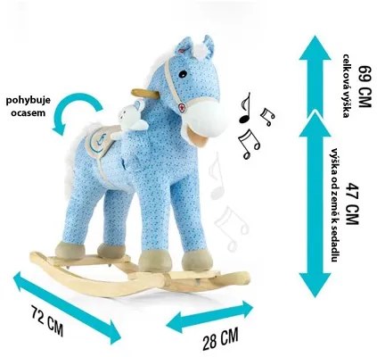 Hojdací koník s melódiou Milly Mally Pony Gray Dot