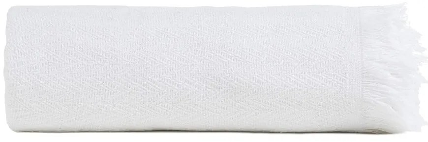 Biely pléd z recyklovanej bavlny 260x280 cm Spike – Ixia