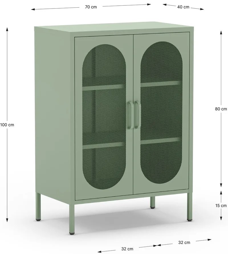 Skrinka v mentolovej farbe 70x100 cm Diora – Marckeric