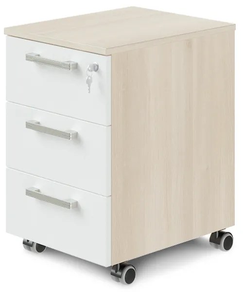 Mobilný kontajner TopOffice Premium 40,8 x 50,4 cm, agát svetlý / biela