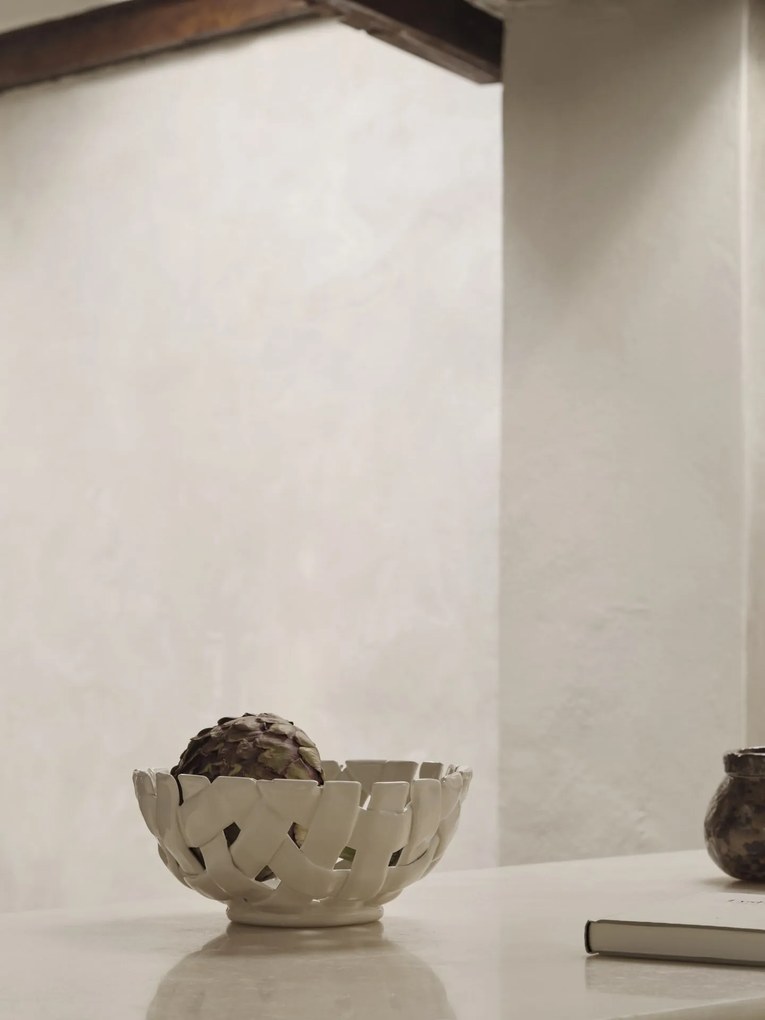 Ferm Living Keramická misa Plait Off-white 24 cm