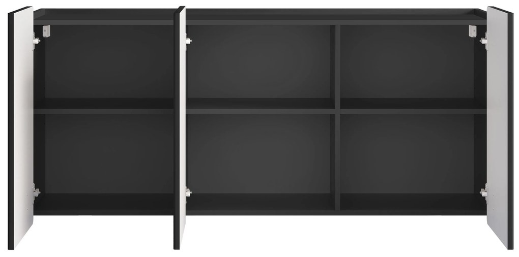 Závesná komoda Malmi 150 cm - čierny mat / čierna