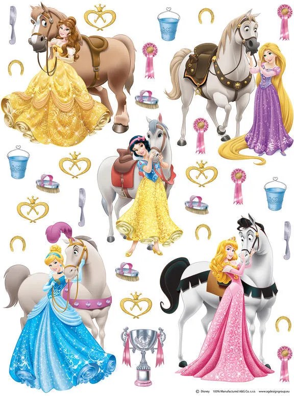 AG Design Princezny Disney - nálepka na stenu 65x85 cm