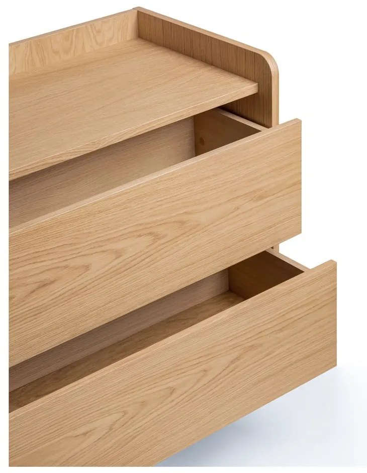 Vysoká komoda v dekore duba v prírodnej farbe 80x82 cm Wrap – Bonami Selection