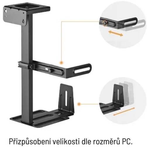 Držiak na PC Brateck CPB-25, čierna