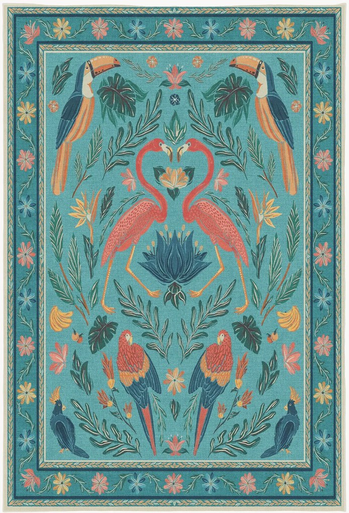 Umývateľný koberec's nízkym vlasom Birds Of A Feather by Iris Apfel