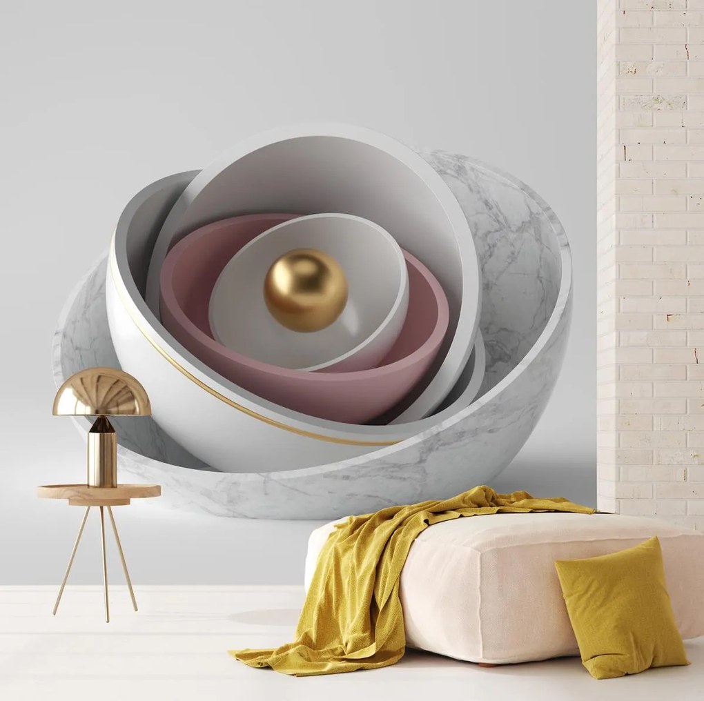 Fototapeta - Mramorovaný kvet 3D (147x102 cm)