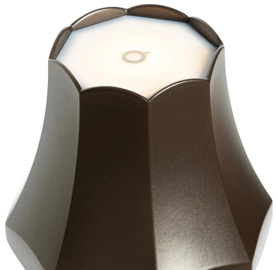 Sada 2 retro stolných lamp tmavá bronz nabíjateľná IP44 - Granny
