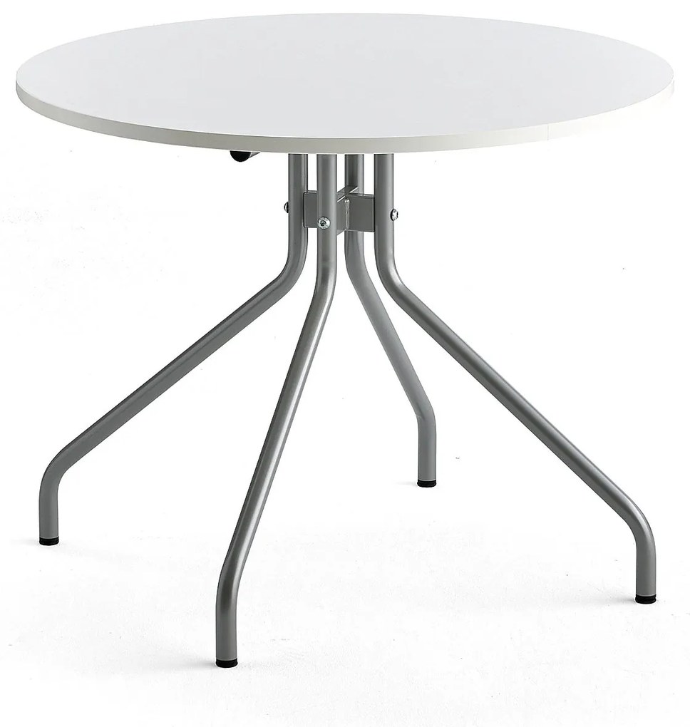 Stôl AROUND, Ø 900 mm, biela, šedá