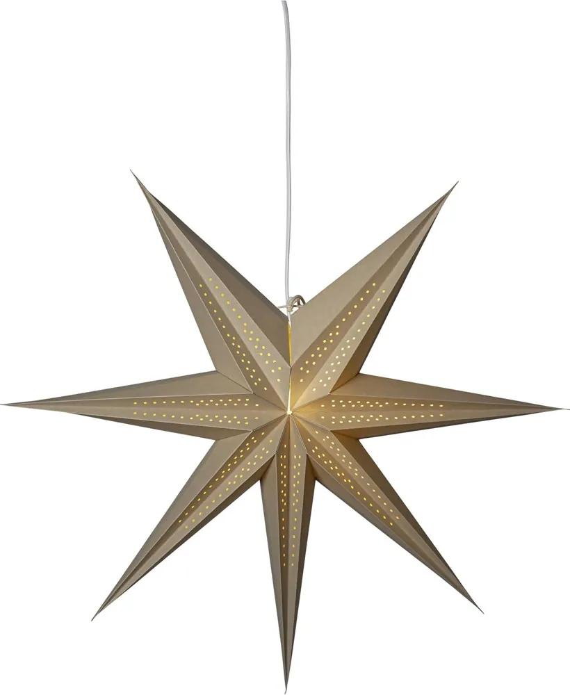 Star trading Vianočná papierová hviezda Point, P.60 cm, béžová, bez svetelného zdroja (083-00)
