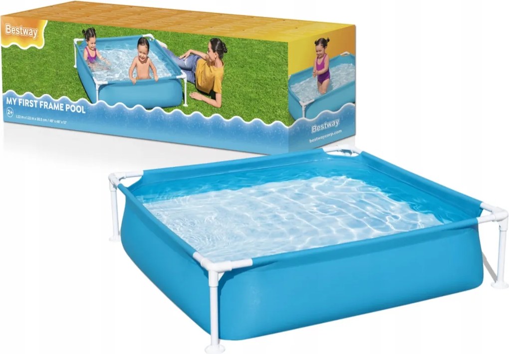 Záhradný roštový bazén pre deti Bestway Štvorec 122x122x30,5 cm