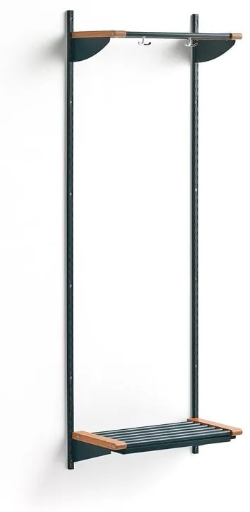 Vešiaková stena JEPPE s hornou policou, základná sekcia, 1790x600x310 mm, modrá/dub