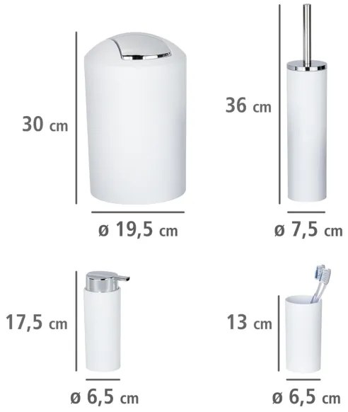 WENKO 24077800 - Sada CALVO 6,5x13 cm biela/lesklý chróm