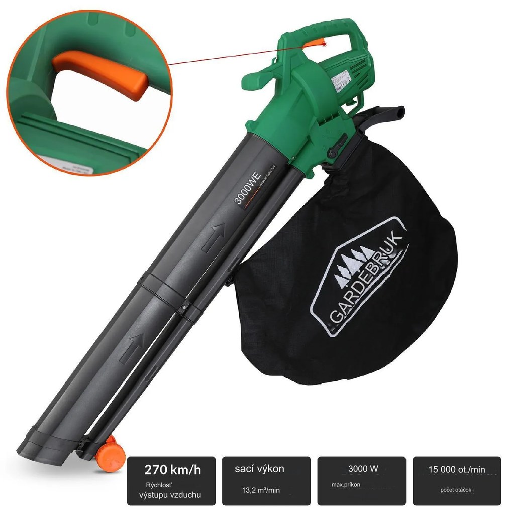 InternetovaZahrada Elektrický vysávač lístia 3v1