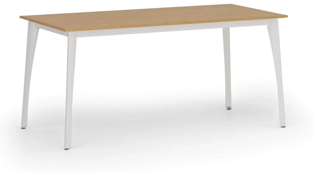 Rokovací stôl PRIMO OMEGA, 1600 x 800 mm, biela podnož, buk