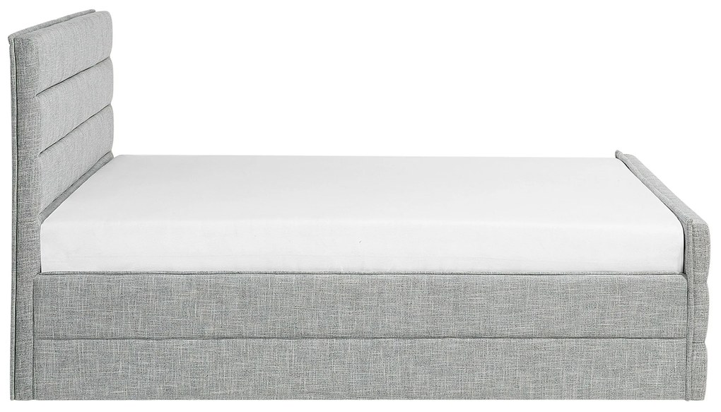 Čalúnená posteľ 160 x 200 cm svetlosivá VALBONNE Beliani