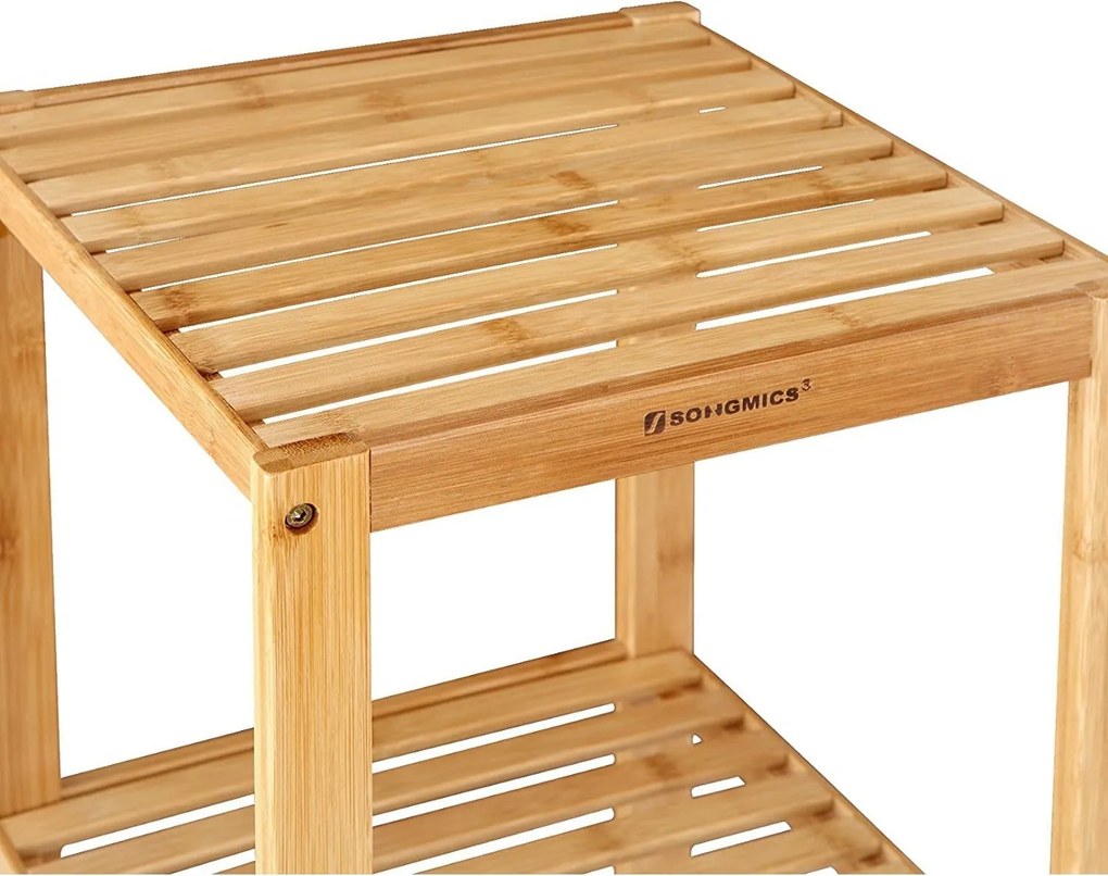 Kúpeľňový regál 5 policový, prírodná farba