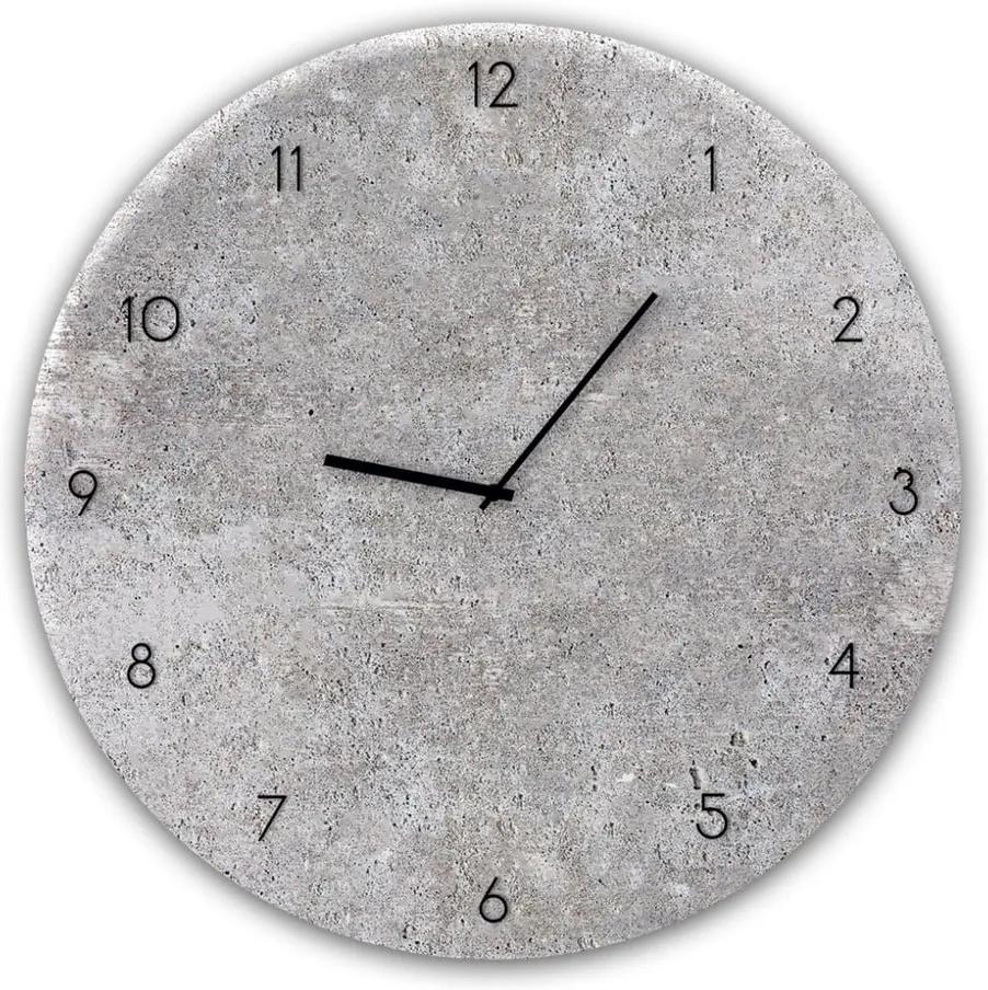 Nástenné hodiny Styler Glassclock Concrete II, ⌀ 30 cm