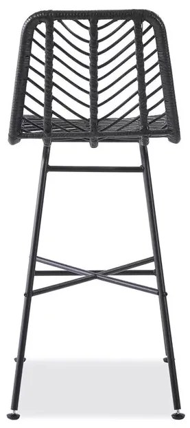 Čierna ratanová barová stolička ESPO 97