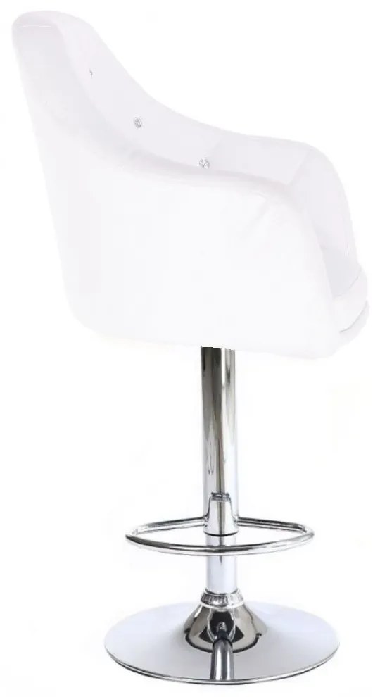 LuxuryForm DESIGN Barová stolička ROMA na striebornom tanieri - biela