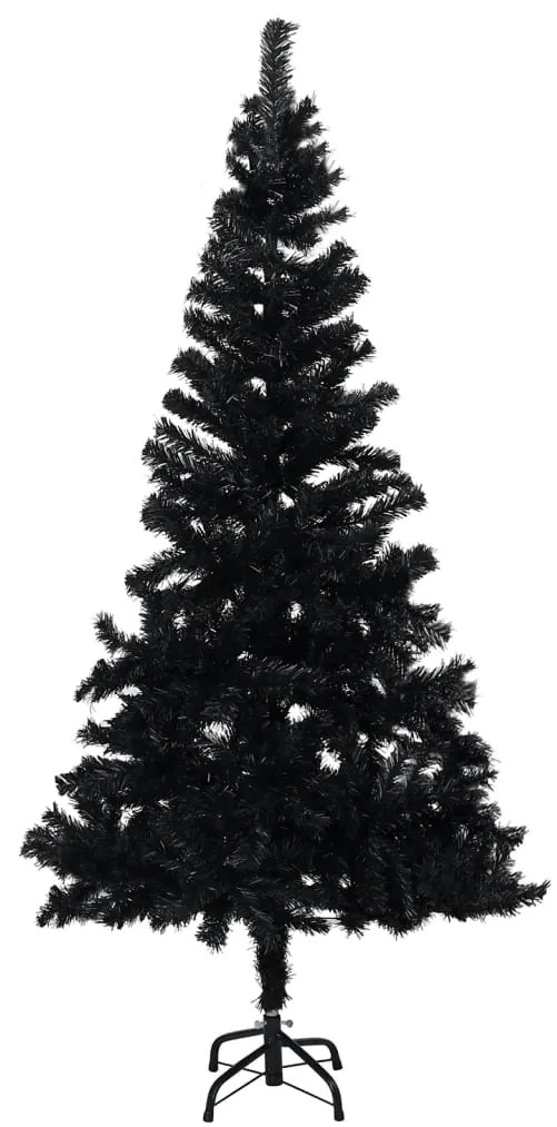 vidaXL Umelý vianočný stromček s podstavcom čierny 180 cm PVC