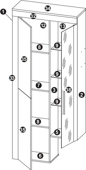 Obývacia stena Boom, dub sonoma, s osvetlením