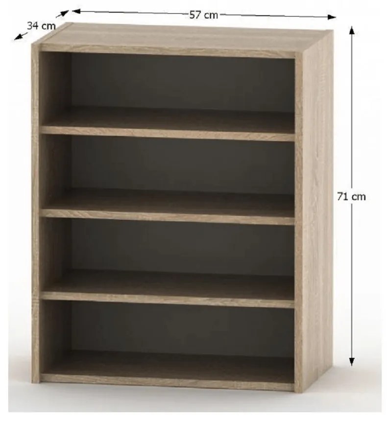 Knižnica TEMPO ASISTENT 013, dub Sonoma