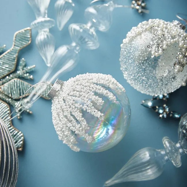 Závesná vianočná dekorácia FJER s perlami 711602