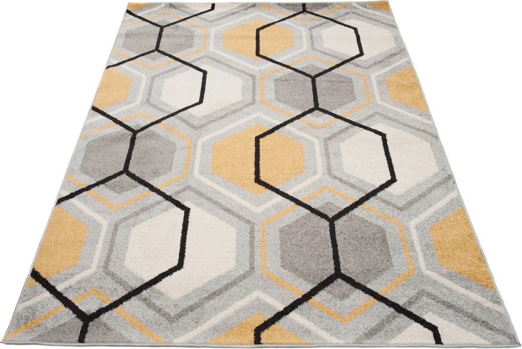 TA Koberec C569K ŠEDÁ/TMAVOŠEDÁ AZÚROVÁ Rozmer: 120x170 cm